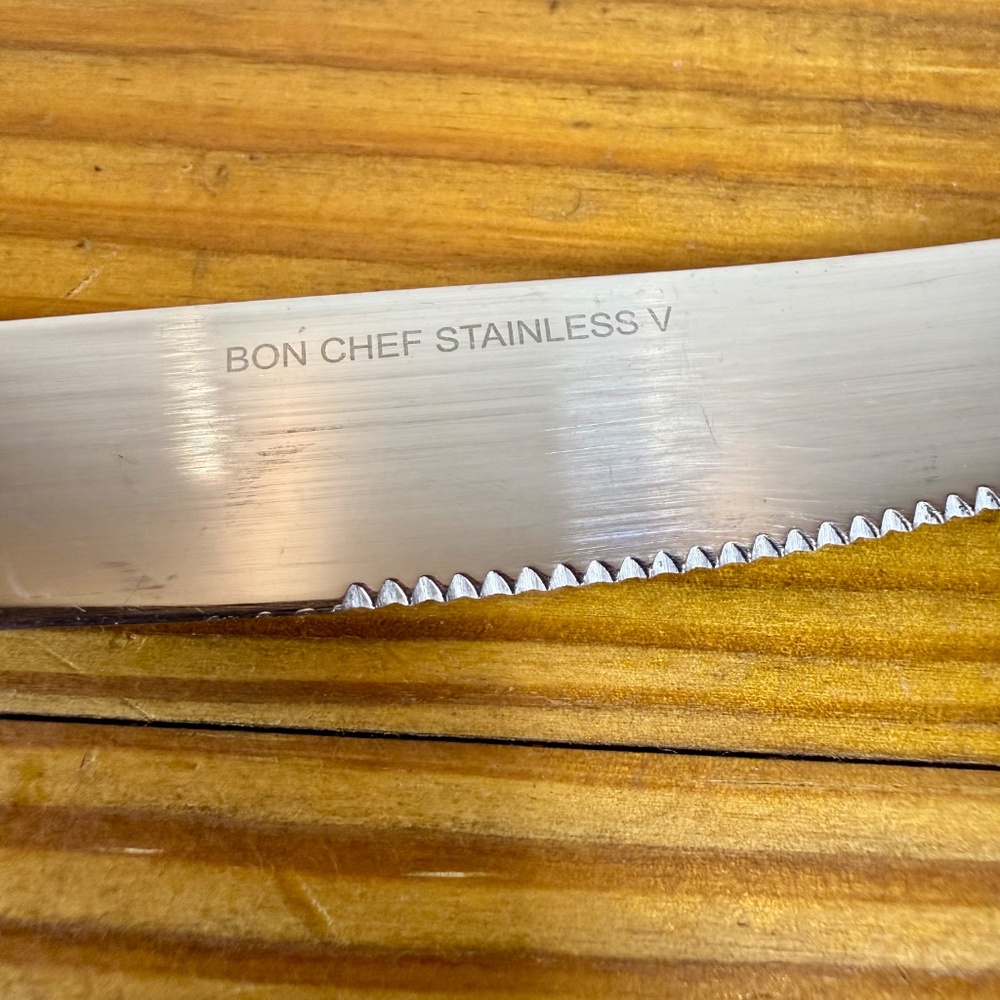 Bon Chef Hammered Stainless Flatware Set | 6-Piece | 18/10 Modern Silverware - Picture 4 of 12